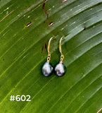 TAHITIAN PEARL GOLD DANGLES (9-10mm)