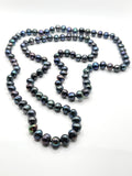 45 INCH BLUE SILVER PEARL NECKLACE