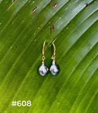 TAHITIAN PEARL GOLD DANGLES (9-10mm)