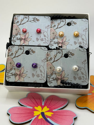 CLOSEOUT • 4 PACK STUD EARRING #645