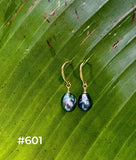 TAHITIAN PEARL GOLD DANGLES (9-10mm)