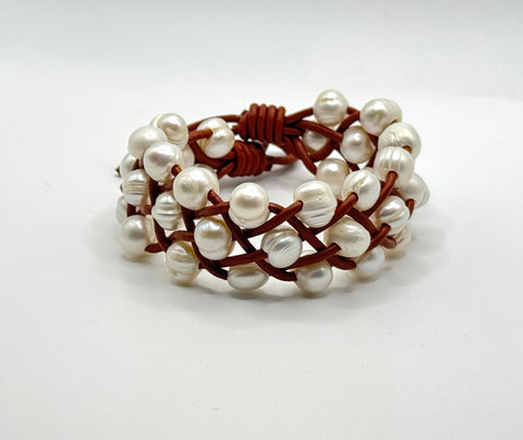 WHITE PEARL CUFF BRACELET