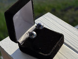 11-12mm Blue Black Pearl Studs