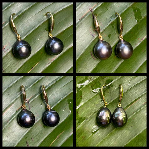 TAHITIAN PEARL DANGLE EARRINGS (9-10mm)