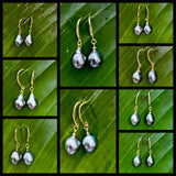TAHITIAN PEARL GOLD DANGLES (9-10mm)