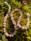 Niihau Pink Kahelelani + Pink Pearl Necklace (22”)