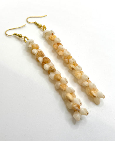 HELECONIA STYLE RARE COLORS NIIHAU SHELL EARRING (3”)