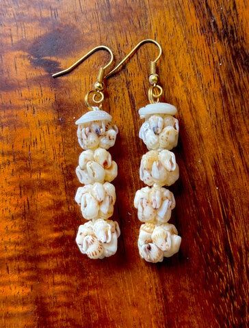 NIIHAU MOMI DOUBLE CROWNFLOWER EARRINGS