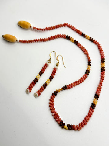 NIIHAU KAHELELANI SHELL NECKLACE + EARRING SET (19.5”)