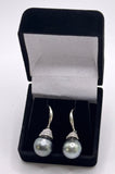 TAHITIAN PEARL TEARDROP SILVER SPIRAL TOP DANGLE (9mm)