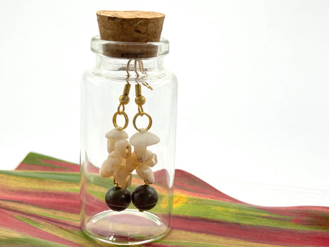 SALE! NIIHAU SHELL EARRINGS BLACK PEARL IN THE BOTTLE