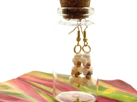 SALE! NIIHAU TWO COLOR HELECONIA EARRINGS IN THE BOTTLE