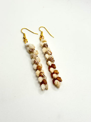 RARE COLORS! NIIHAU MOMI EARRINGS (2.25”)