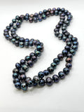 45”  PIKO LENGTH BLACK PEARL NECKLACE (9-11mm)