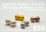LARGE EDISON PEARL STUDS (11-13mm)