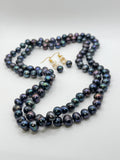45”  PIKO LENGTH BLACK PEARL NECKLACE (9-11mm)