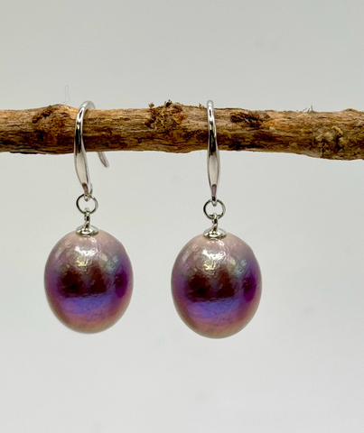 9-11mm Purple Baroque Pearl Dangles